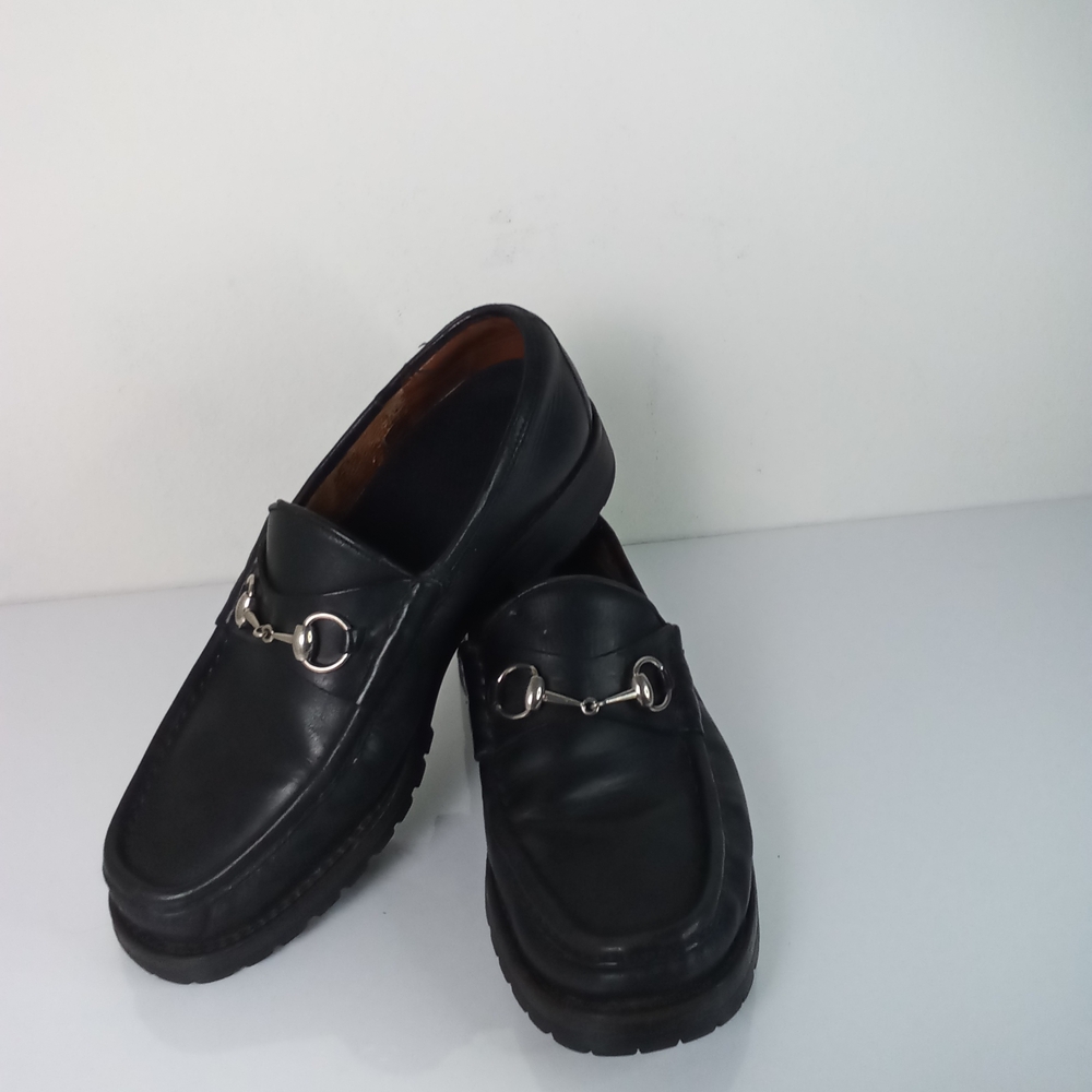 Gucci Laredo Men's Black Horse Bit Loafers Classic Slip-On Dress Shoes Size 9